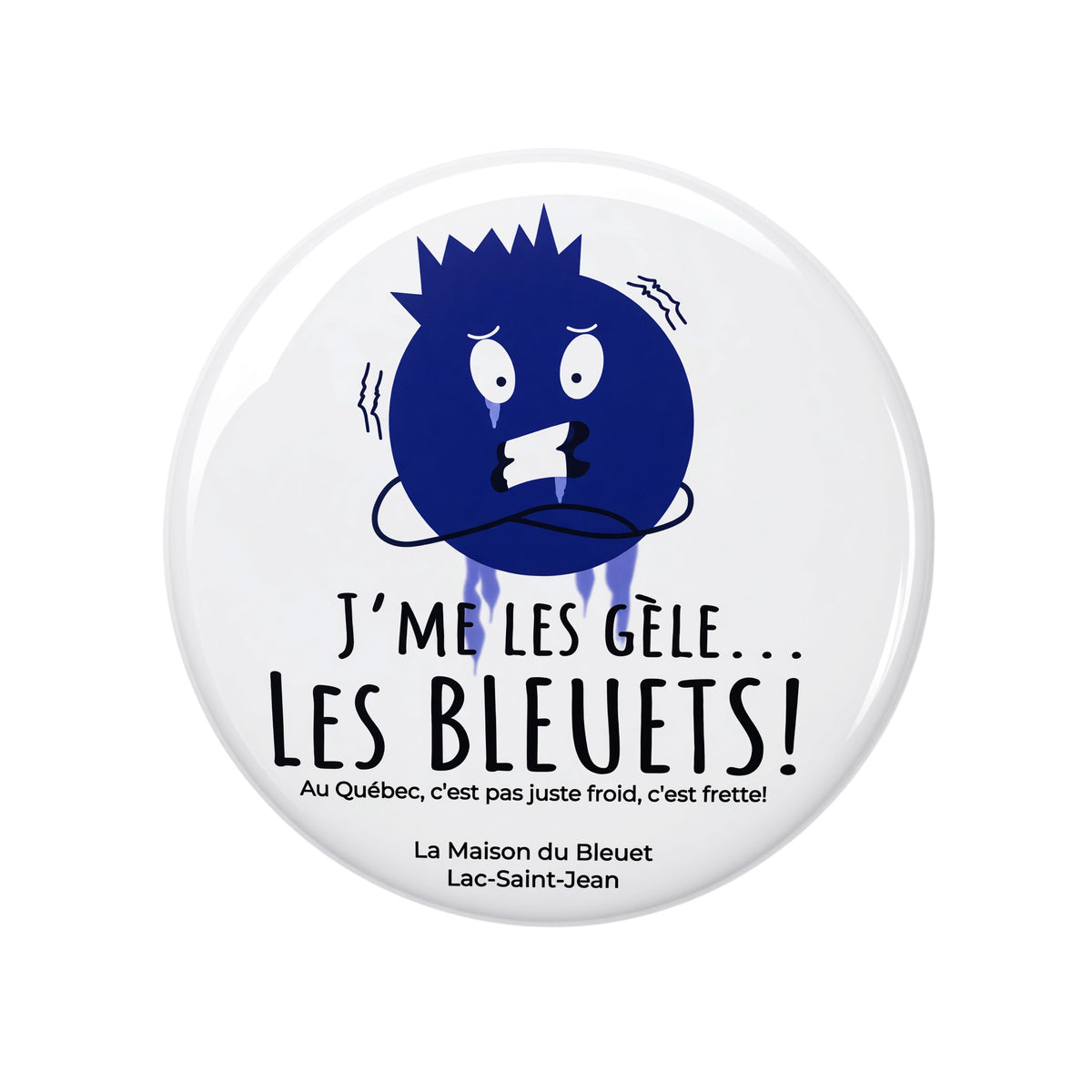 Aimant-décapsuleur J’me les gèle… Les bleuets, vue avant