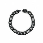 Bracelet Pilier noir AJ&co à maille Figaro, vue de dessus