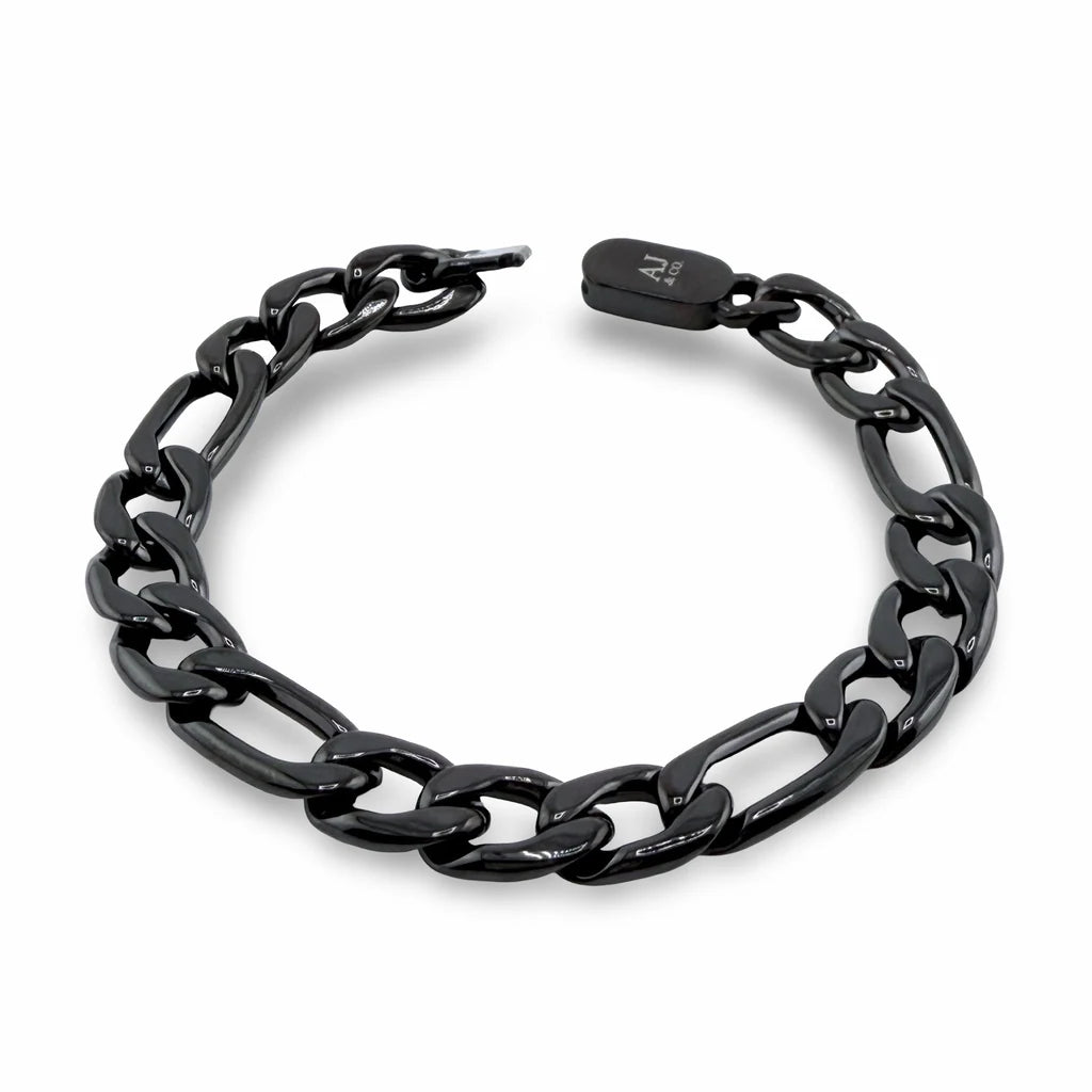 Bracelet Pilier noir AJ&co, détail des maillons et du fermoir
