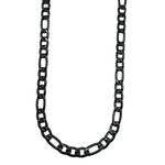 Collier Pilier noir AJ&co à maille Figaro, vue de face