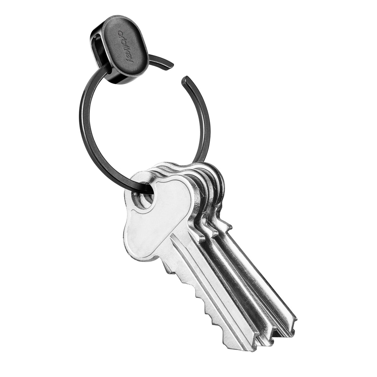 Anneau porte-clés à ouverture rapide Orbitkey Ring v2 — noir — anneau ouvert