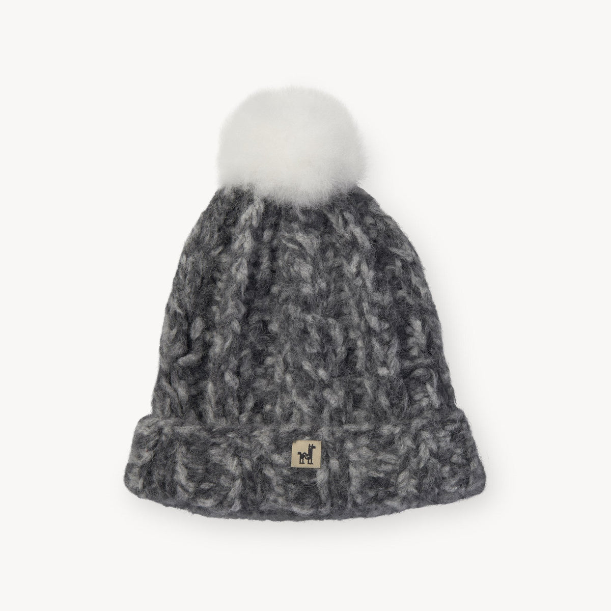 Tuque Luxe à pompon en alpaga – Pierre – Pokoloko