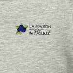Coton ouaté unisexe à col rond – broderie visible à l'avant du coton ouaté Gris