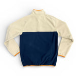 Micro-polar rétro unisexe – polar Retro Beige et Bleu Marine vue de dos