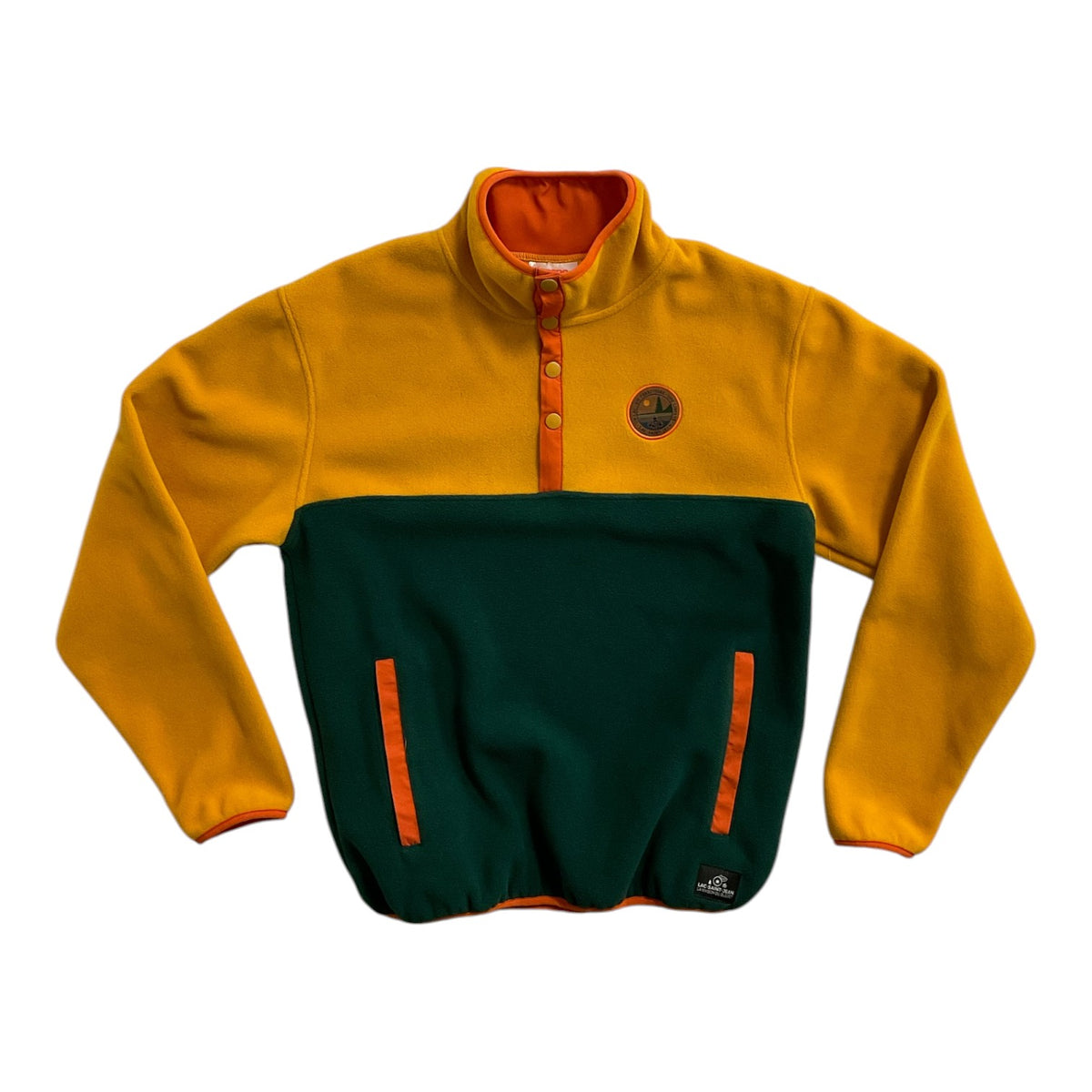 Micro-polar rétro unisexe – polar retro Jaune et Vert Forêt