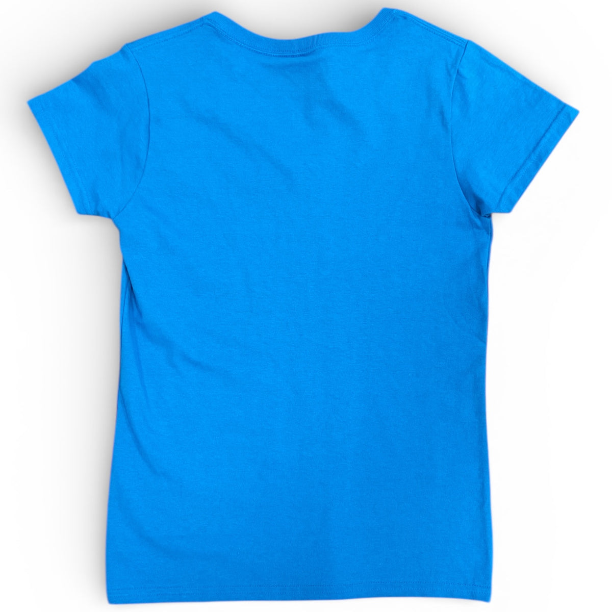 T-shirt à col V pour femme – bleu Saphir vue de dos