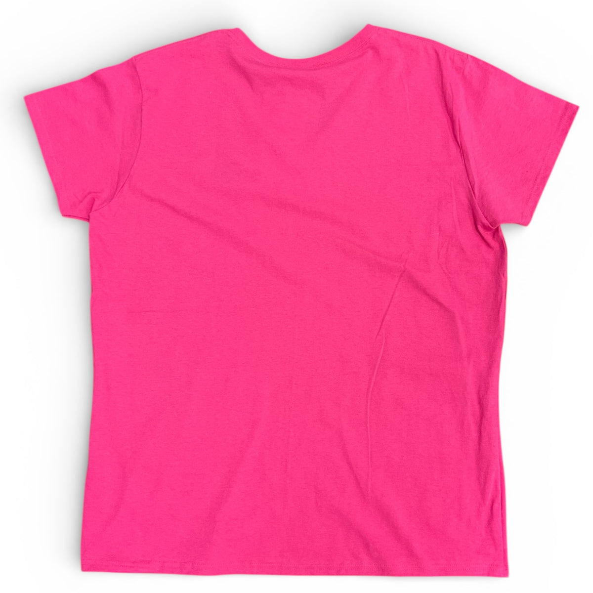 T-shirt à col V pour femme – rose heliconia vue de dos
