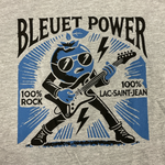 T-shirt unisexe Bleuet Power – dessin visible à l'avant du T-shirt Bleuet Power Gris