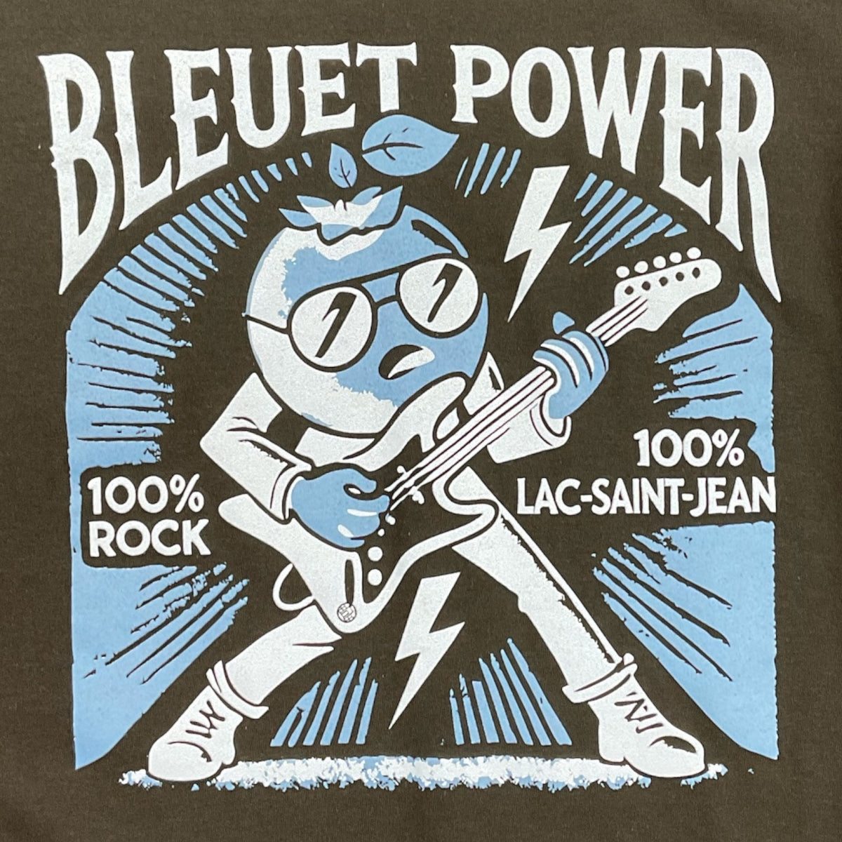 T-shirt unisexe Bleuet Power – dessin visible à l'avant du T-shirt Bleuet Power Noir