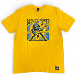 T-shirt unisexe Bleuet Power – jaune Or avec dessin à l'avant