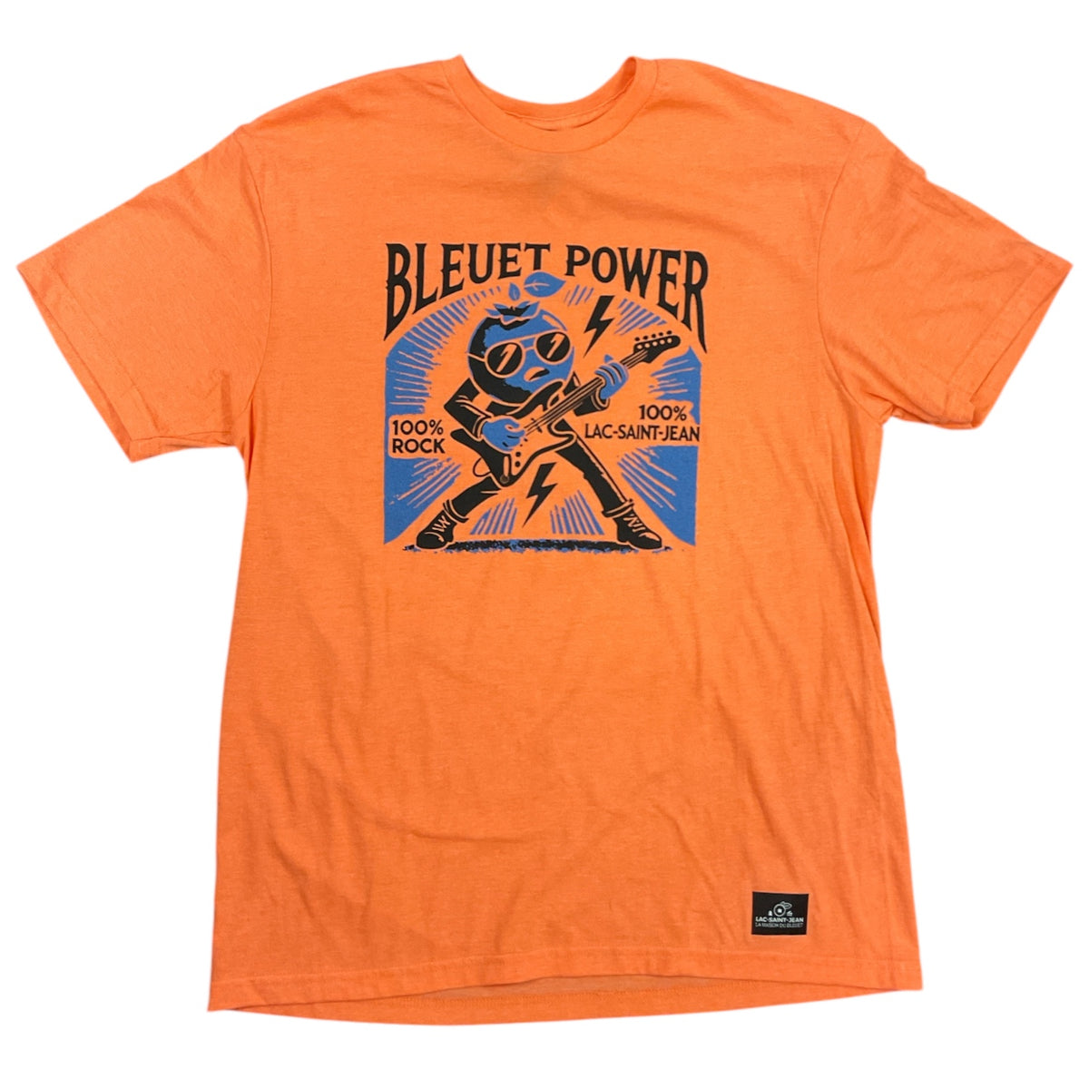T-shirt unisexe Bleuet Power – orange avec dessin à l'avant