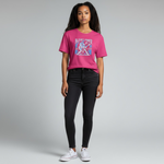 T-shirt unisexe Bleuet Power – rose Heliconia avec dessin à l'avant