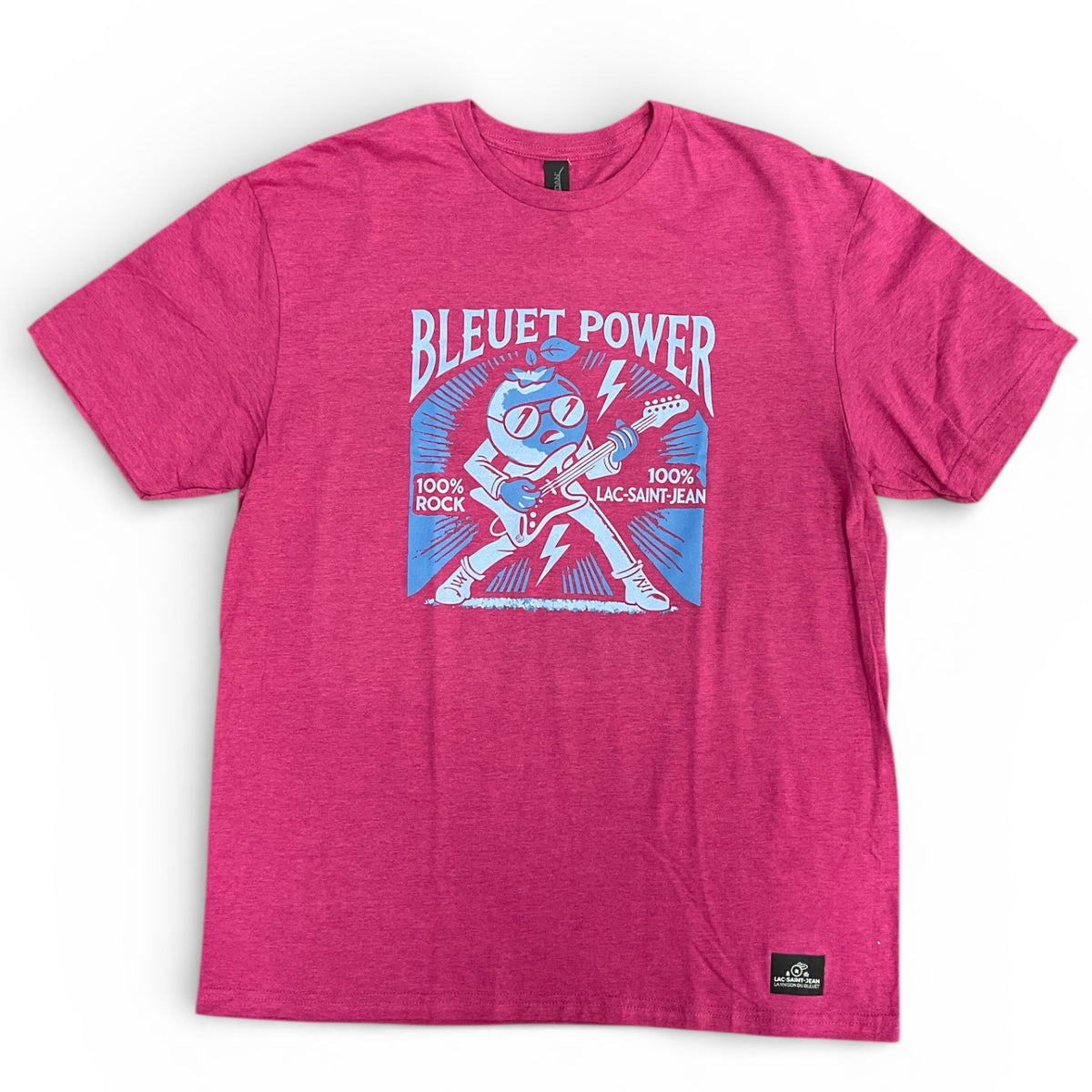 T-shirt unisexe Bleuet Power – rose Heliconia avec dessin à l'avant