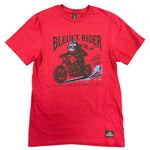 T-shirt unisexe Bleuet Rider – rouge Heliconia avec dessin à l'avant