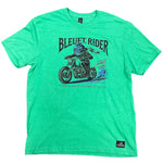 T-shirt unisexe Bleuet Rider – vert Clair avec dessin à l'avant