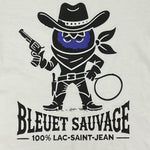 T-shirt unisexe Bleuet sauvage cowboy – dessin visible à l'avant du T-shirt Bleuet Sauvage Blanc