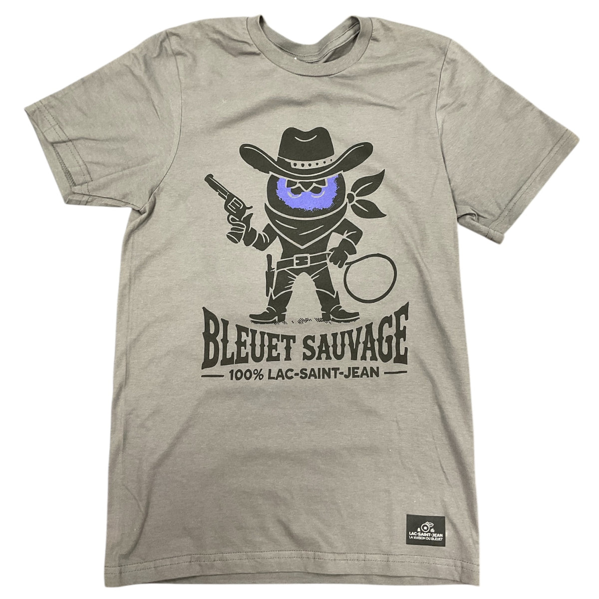 T-shirt unisexe Bleuet sauvage cowboy – gris Charbon avec dessin à l'avant