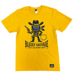 T-shirt unisexe Bleuet sauvage cowboy – jaune Or avec dessin à l'avant