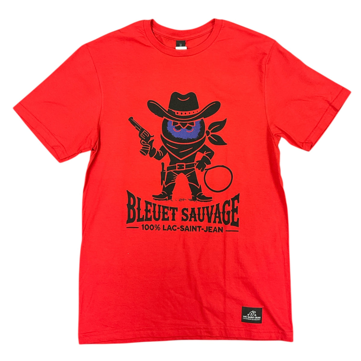 T-shirt unisexe Bleuet sauvage cowboy – rouge avec dessin à l'avant