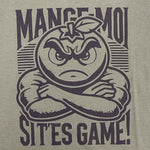 T-shirt unisexe « Mange-moi si t’es game » – dessin visible à l'avant du T-shirt Mange Moi Gris Charbon