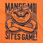 T-shirt unisexe « Mange-moi si t’es game » – dessin visible à l'avant du T-shirt Mange Moi Orange