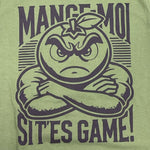 T-shirt unisexe « Mange-moi si t’es game » – dessin visible à l'avant du T-shirt Mange Moi Vert Army