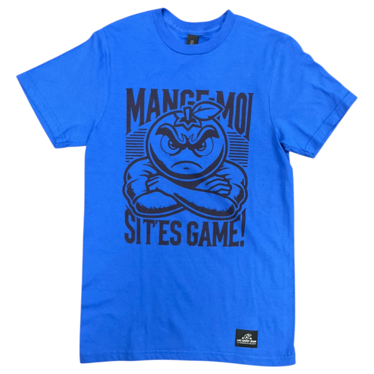 T-shirt unisexe « Mange-moi si t’es game » – bleu Royal avec dessin à l'avant