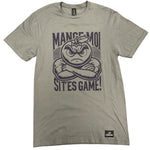 T-shirt unisexe « Mange-moi si t’es game » – gris Charbon avec dessin à l'avant
