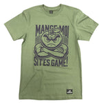 T-shirt unisexe « Mange-moi si t’es game » – vert Army avec dessin à l'avant