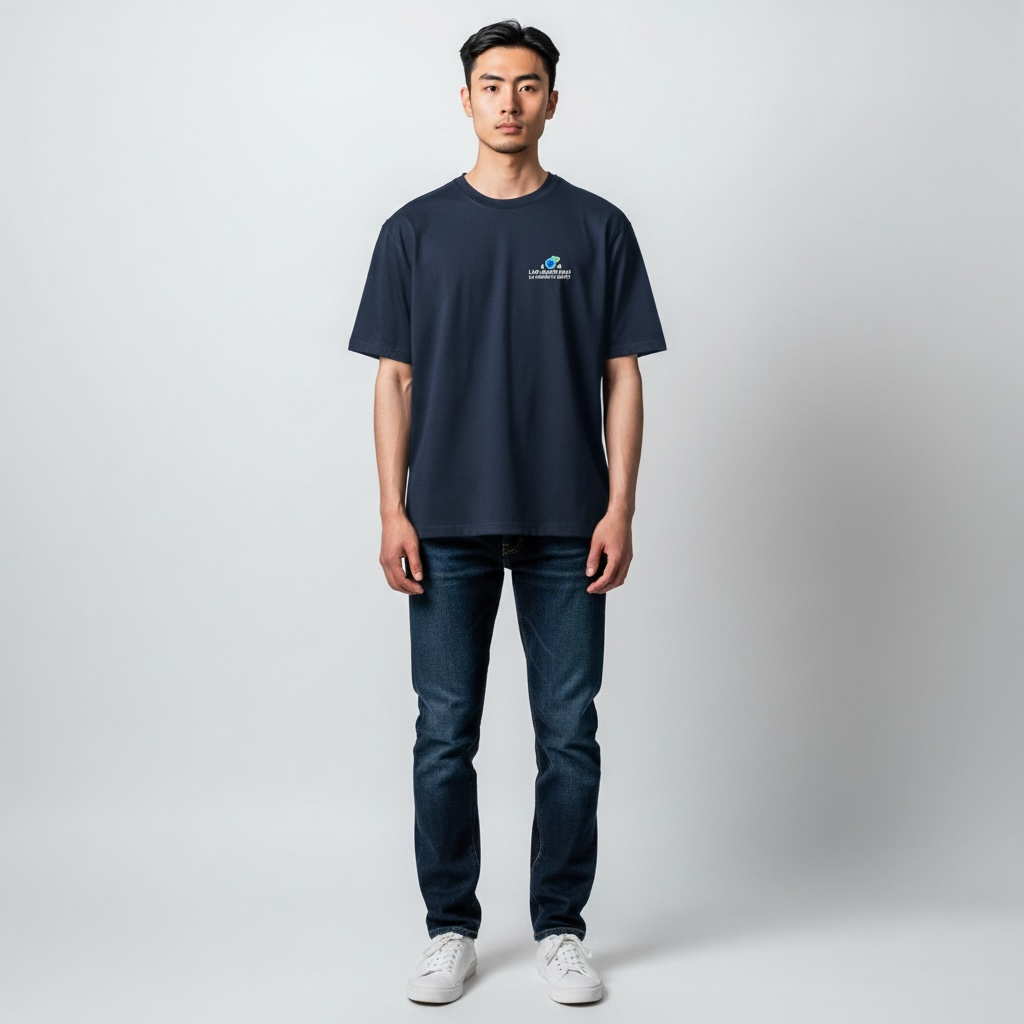 T-shirt unisexe – bleu marine avec broderie