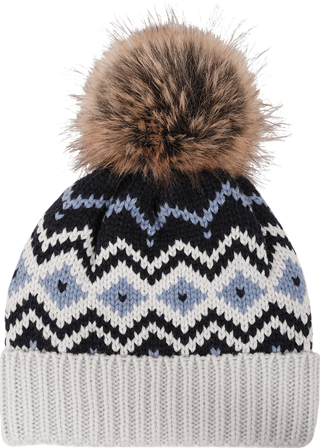 Tuque à pompon et chevrons Arseno – photo du produit 3