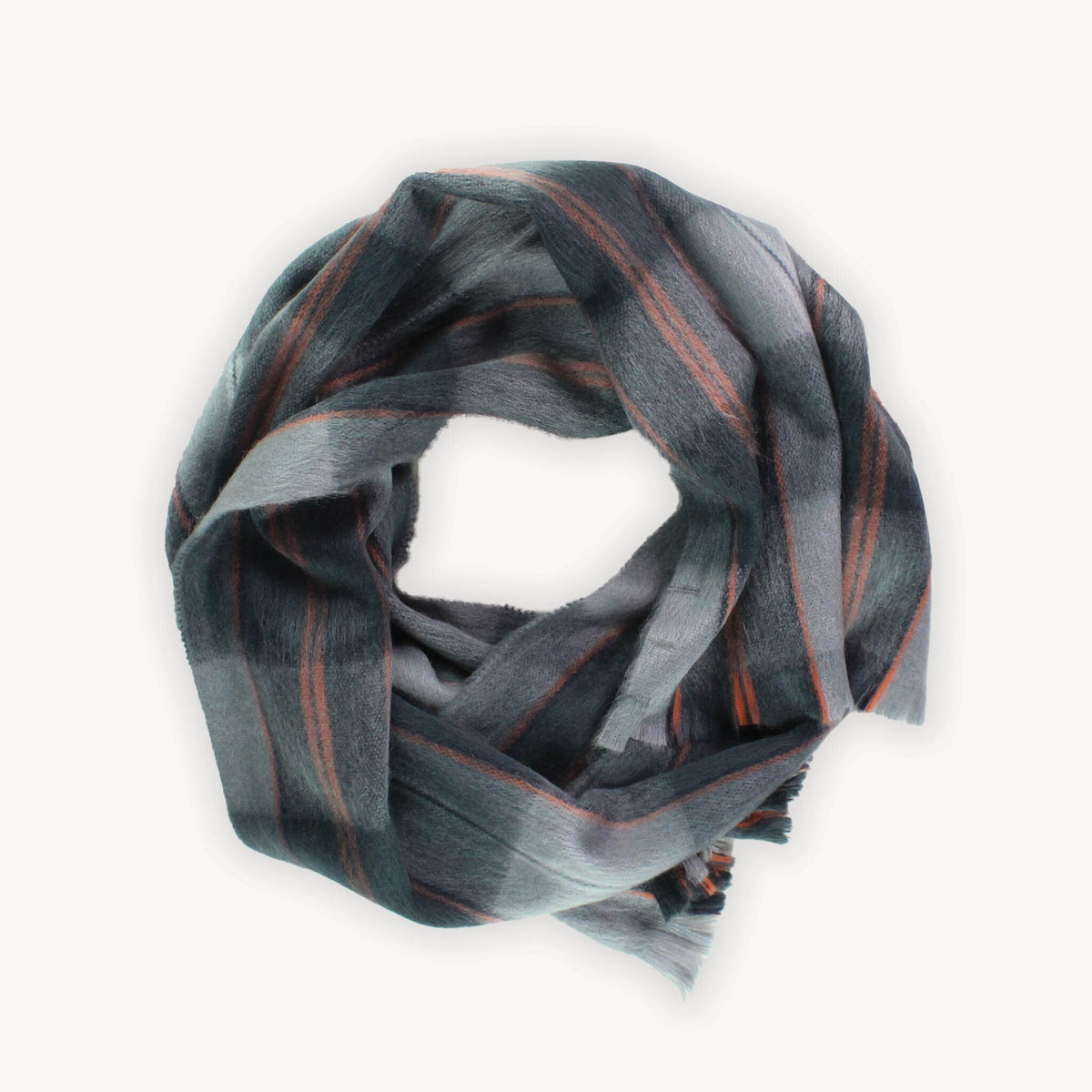 Écharpe en mélange d’alpaga – Carreaux rétro gris – Pokoloko