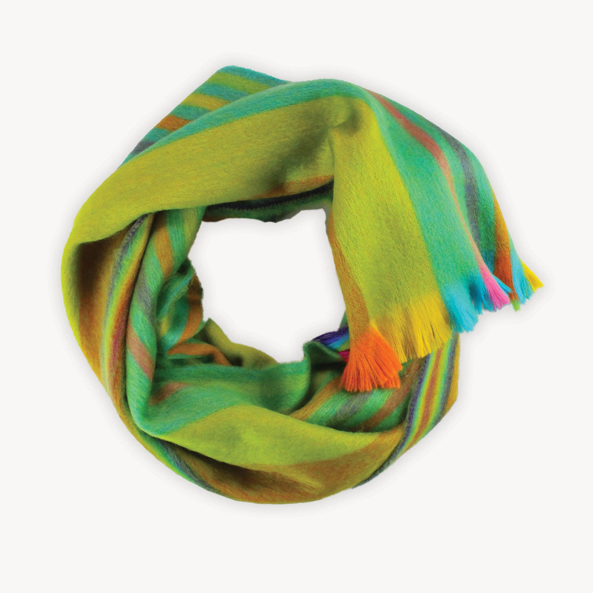 Écharpe Caravan en mélange d’alpaga – Rayures multicolores – Pokoloko