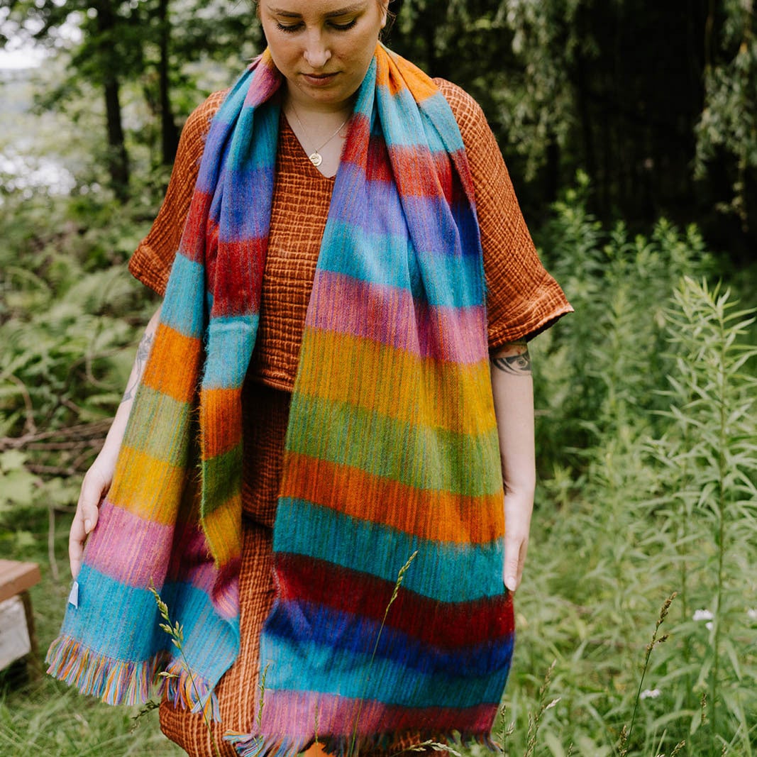 Écharpe Harvest en mélange d’alpaga – Multicolore – Pokoloko
