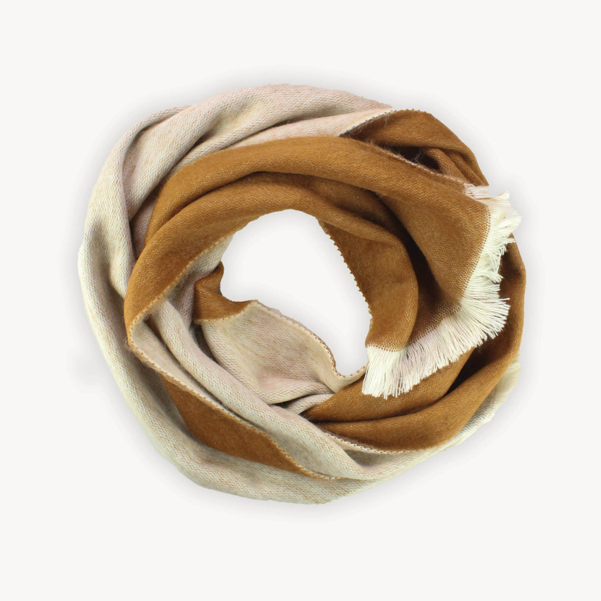 Écharpe réversible Café au lait en mélange d’alpaga – Pokoloko