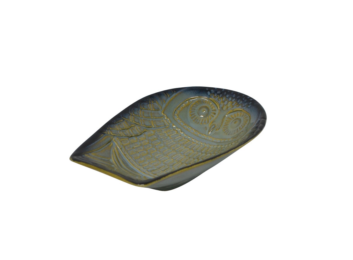 Assiette Hibou bleue