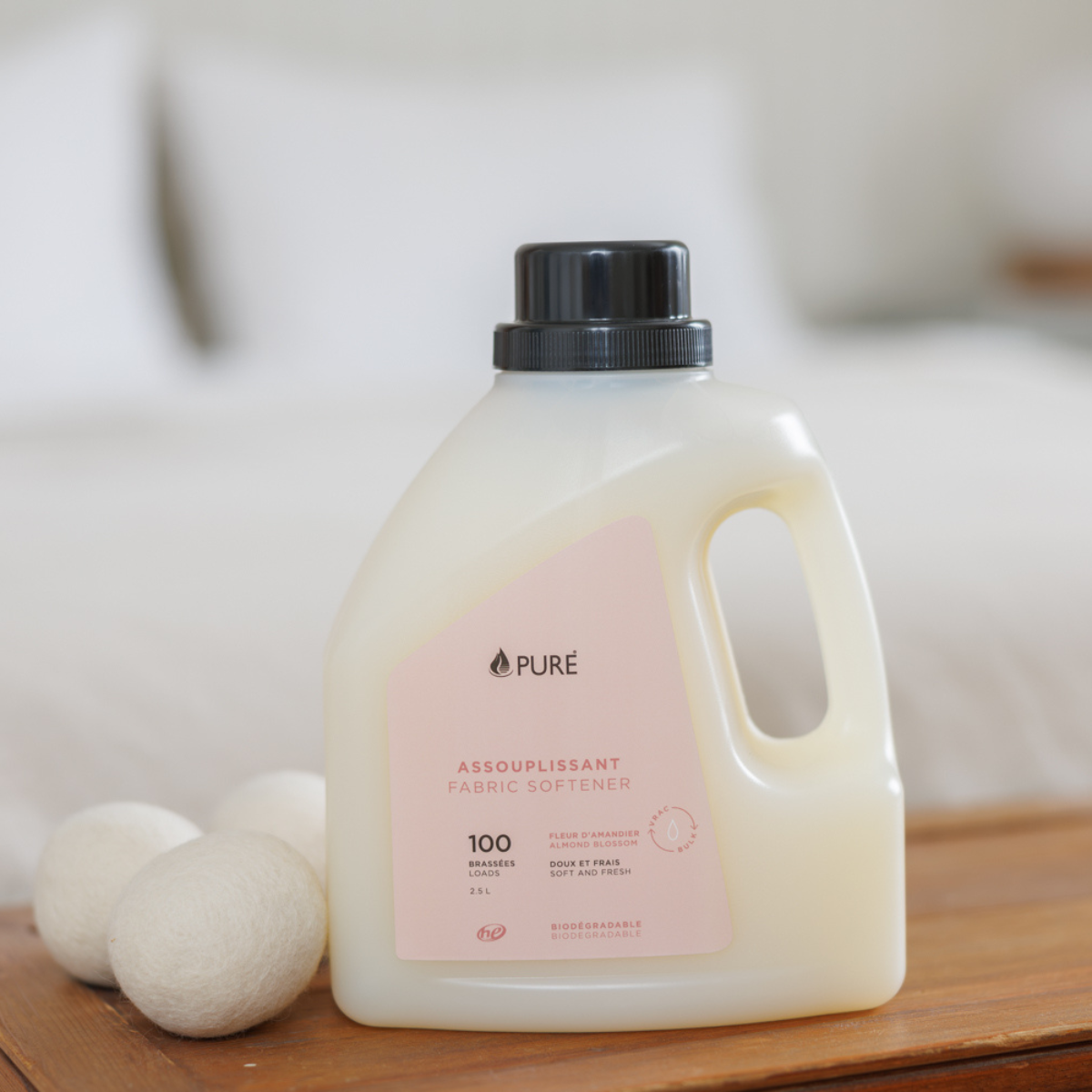 Assouplissant Pure – Fleur d’amandier – 2,5 L — présentation du produit