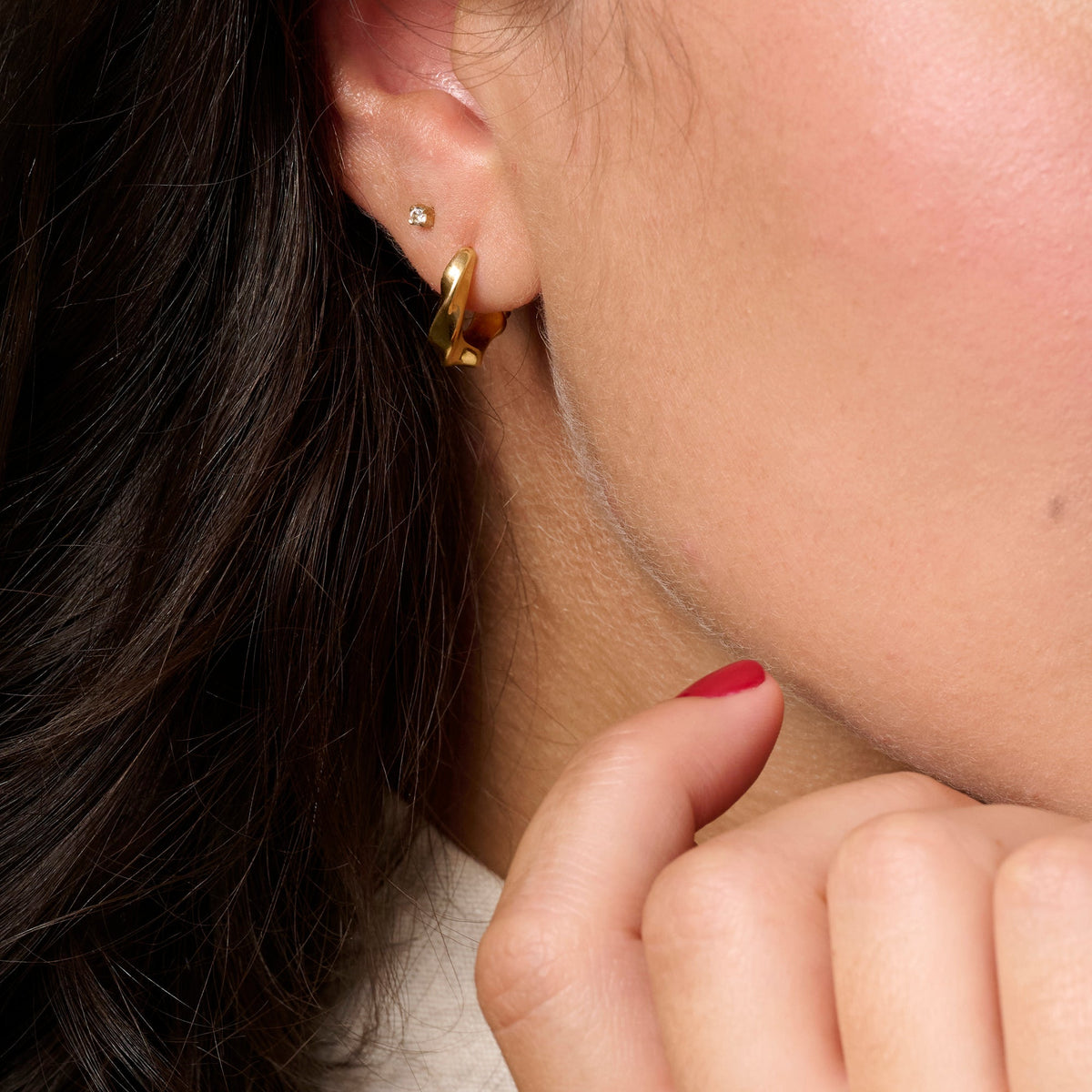 Boucles d’oreilles dormeuses Aubery – argenté de Mia