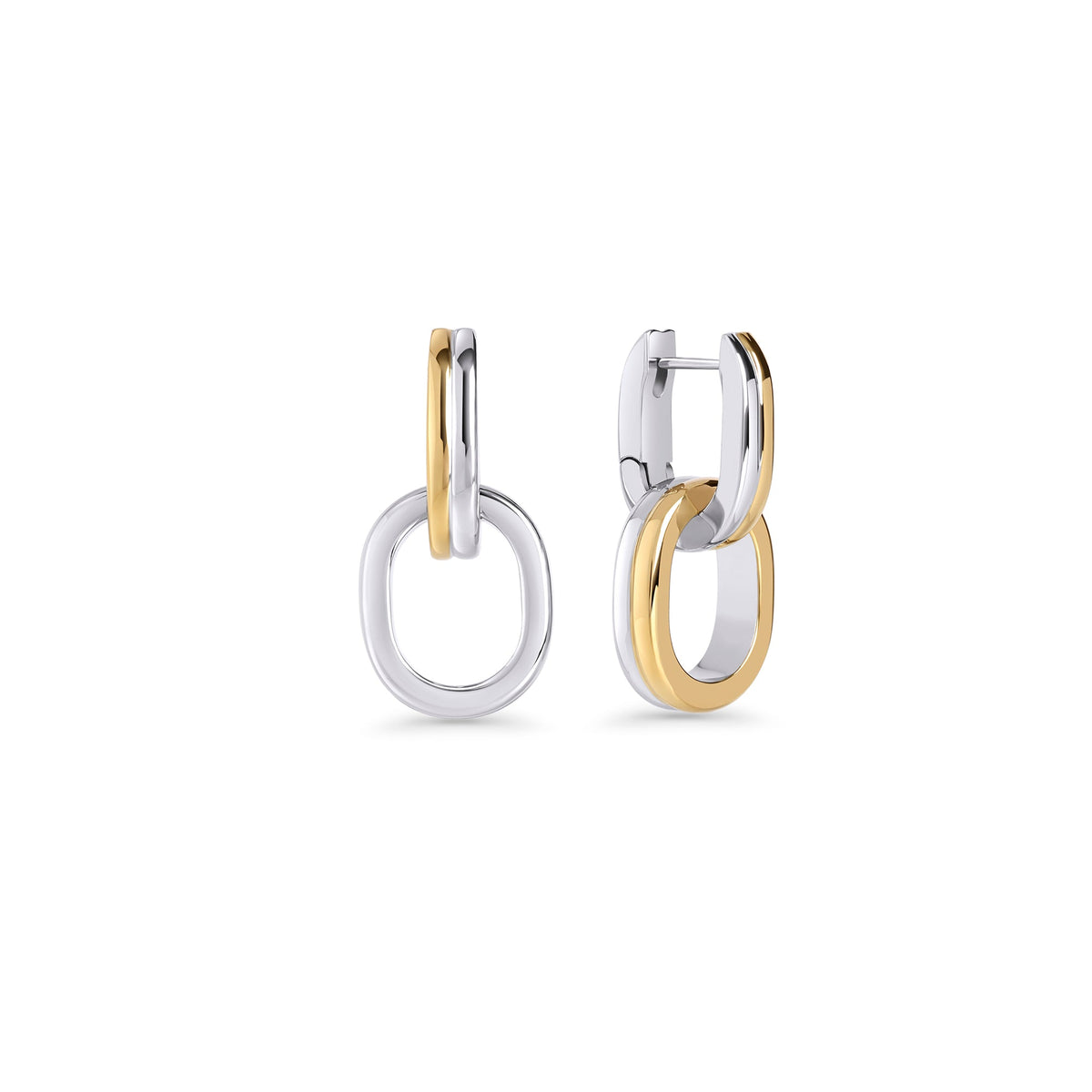 Boucles d’oreilles dormeuses Malone – argenté et doré de Mia
