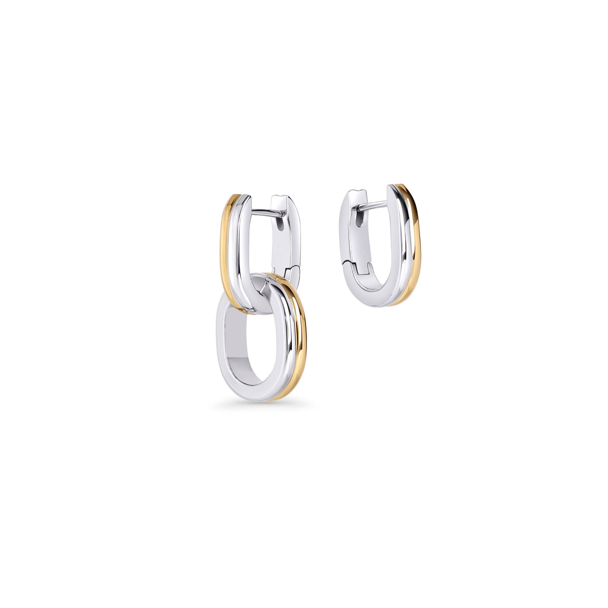 Boucles d’oreilles dormeuses Malone – argenté et doré de Mia