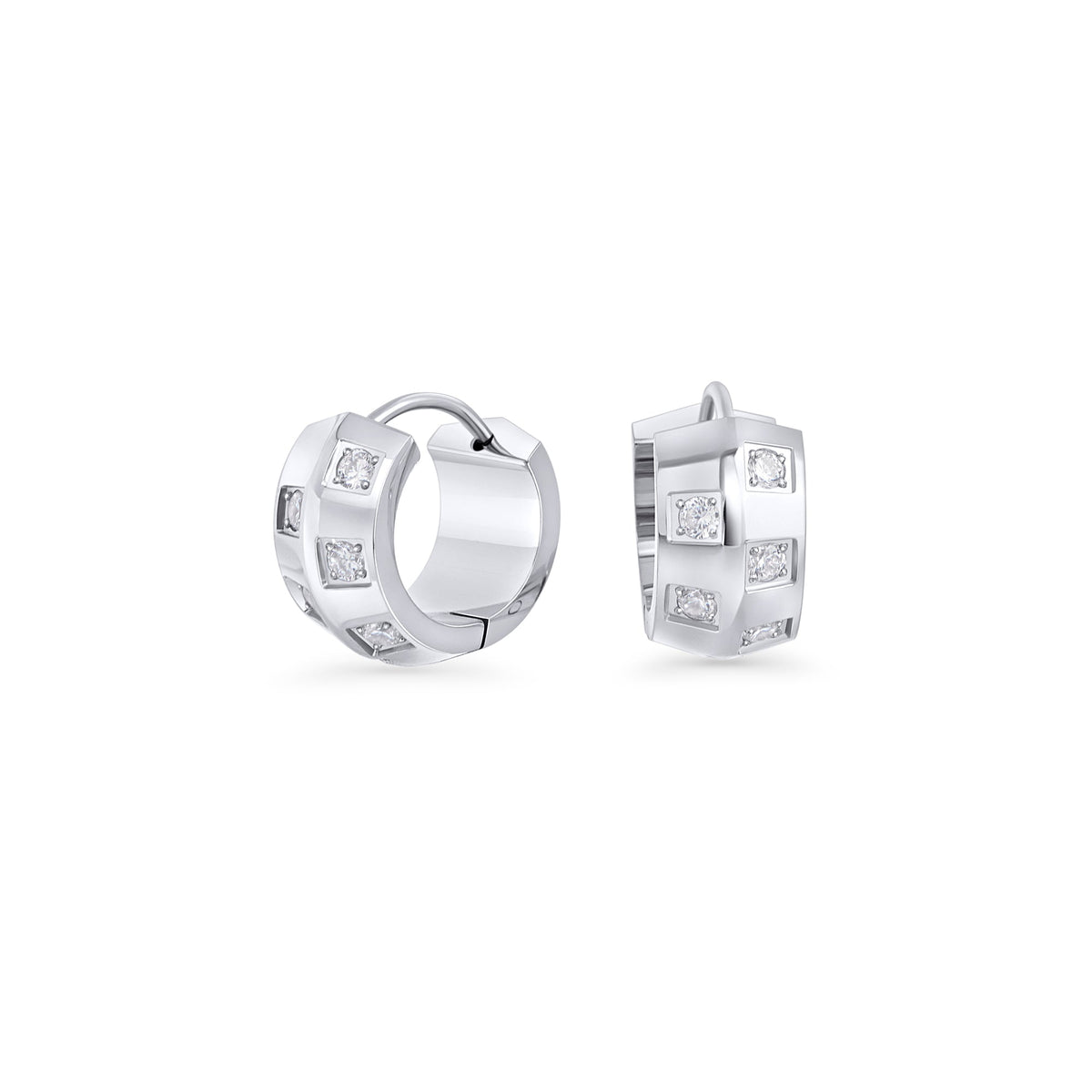 Boucles d’oreilles dormeuses Samira de Mia, fini argenté
