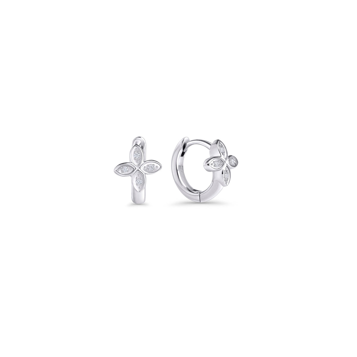 Boucles d’oreilles dormeuses Siona II – argenté de Mia