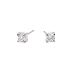 Boucles d’oreilles pierre 4mm de Mia, fini argenté