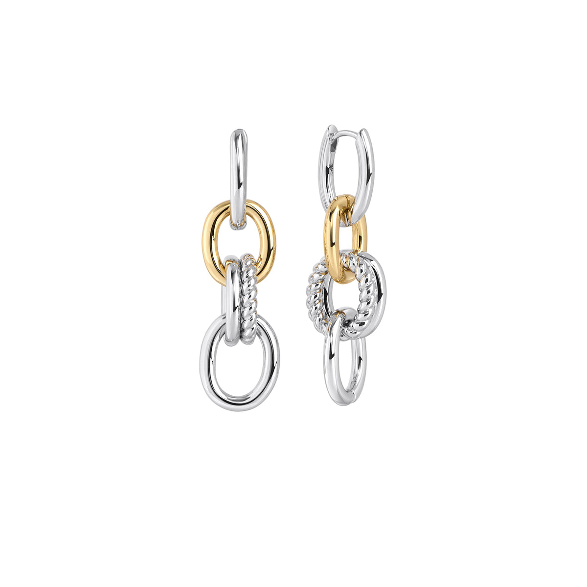 Boucles d’oreilles pendantes Cala de Mia, fini argenté et doré