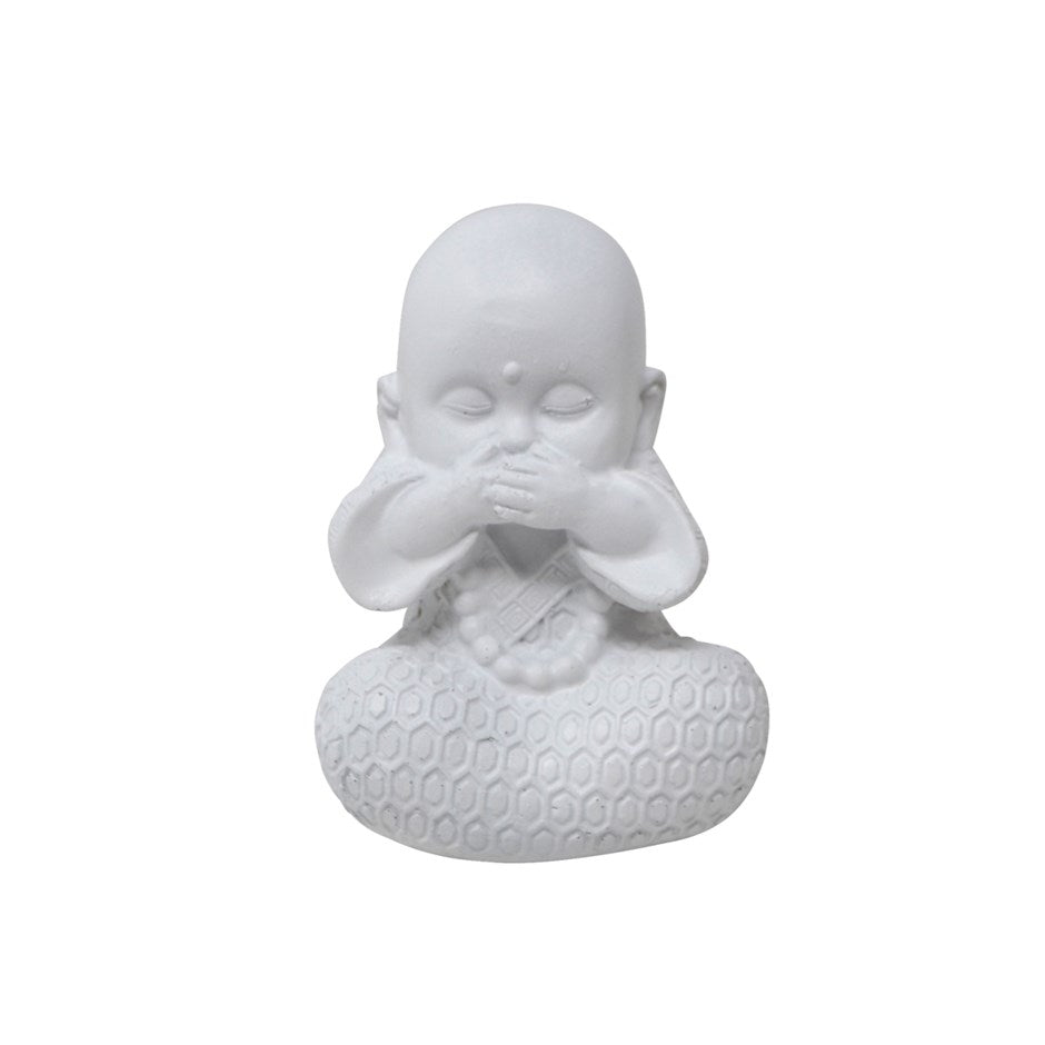 Bouddha décoratif Iwazaru blanc
