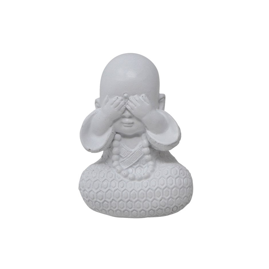 Bouddha décoratif Mizaru blanc