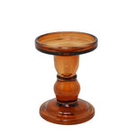 Bougeoir pour chandelle pilier en verre brun