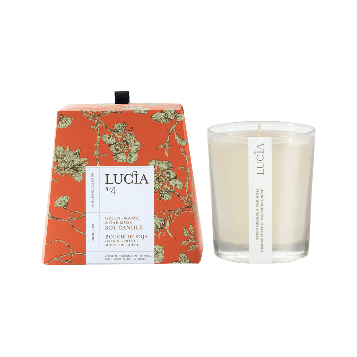 Bougie de soja Lucia – Orange verte et mousse de chêne – 50 h