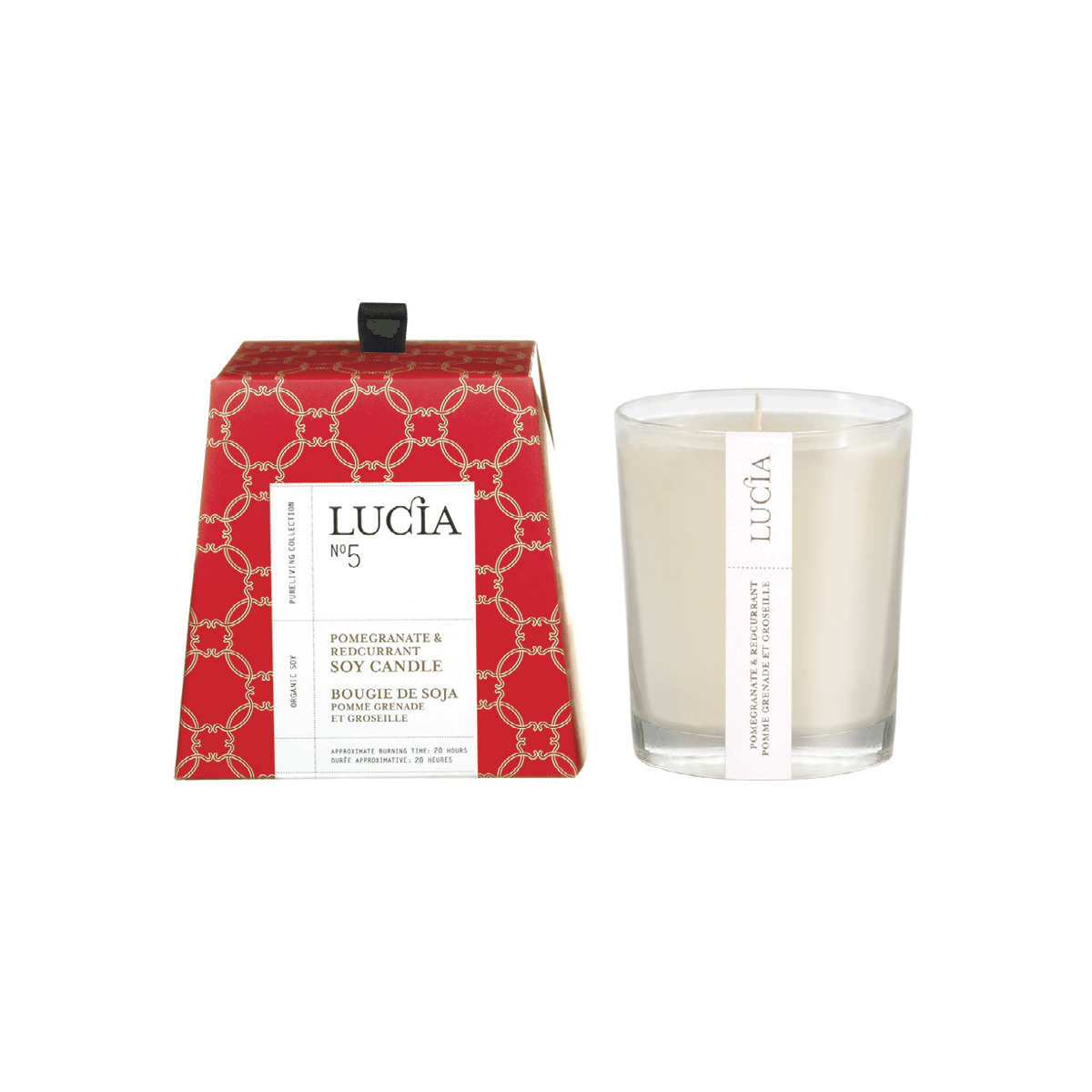 Bougie de soja Lucia – Pomme grenade et groseille – 20 h