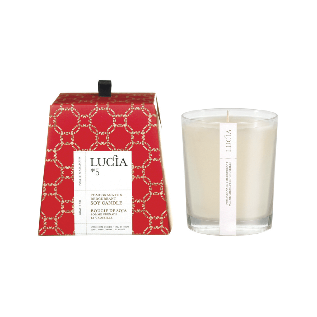 Bougie de soja Lucia – Pomme grenade et groseille – 50 h